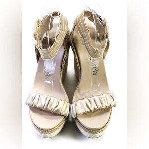 Pedro Garcia Beige Wedge Sandals